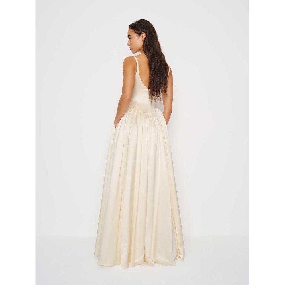 Reformation Liz Silk Dress Ivory Wedding Gown Brand New - Picture 3 of 10